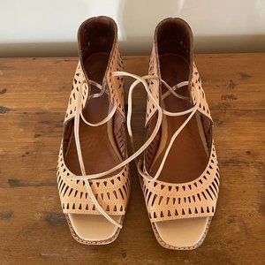 Jeffrey Campbell, Dusty Rose, Size 9.5, Leather Wedge-heel sandals